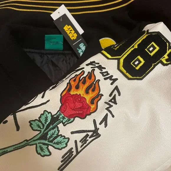 Civil Regime x Star Wars Varsity Letterman JacketRebel 1977 Patches Rare, NWT